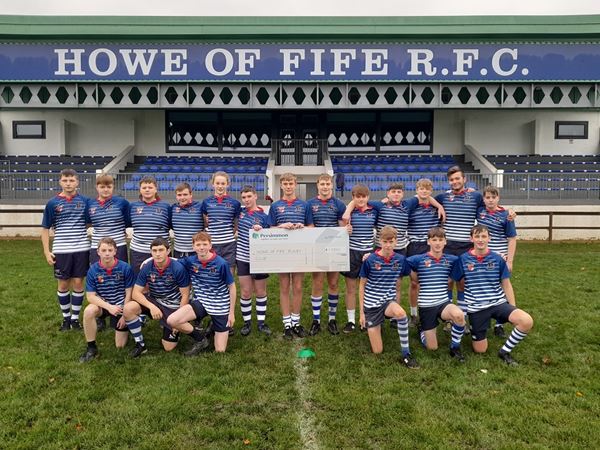 Cupar Based Rugby Youth Team Receiving Donation