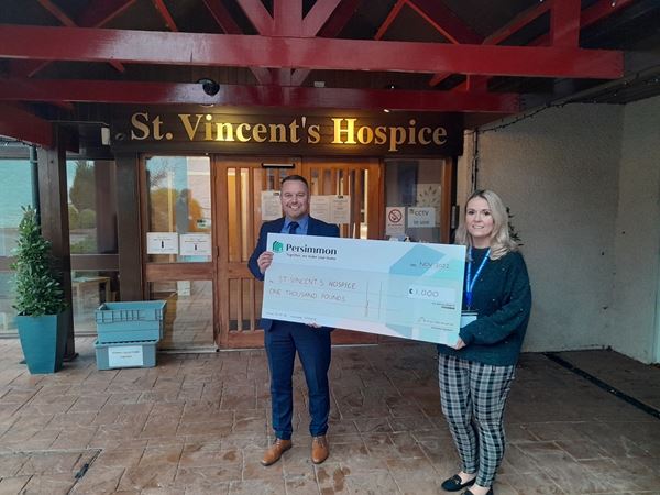 St Vincents Hospice Receiving Donation